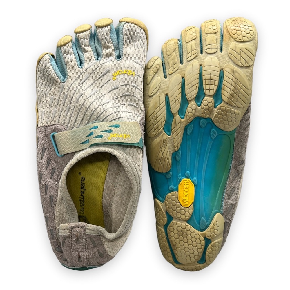 VIBRAM Five Toe Fingers Water Shoes Womens Sz 8 Blue/Gray Beach Boat Footwear